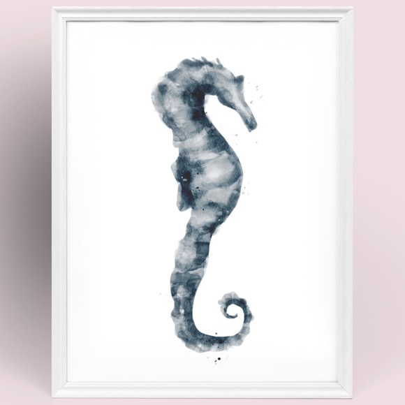 Wall Art Watercolor Sea Horse Print Poster Unframed - Picture 3 of 10
